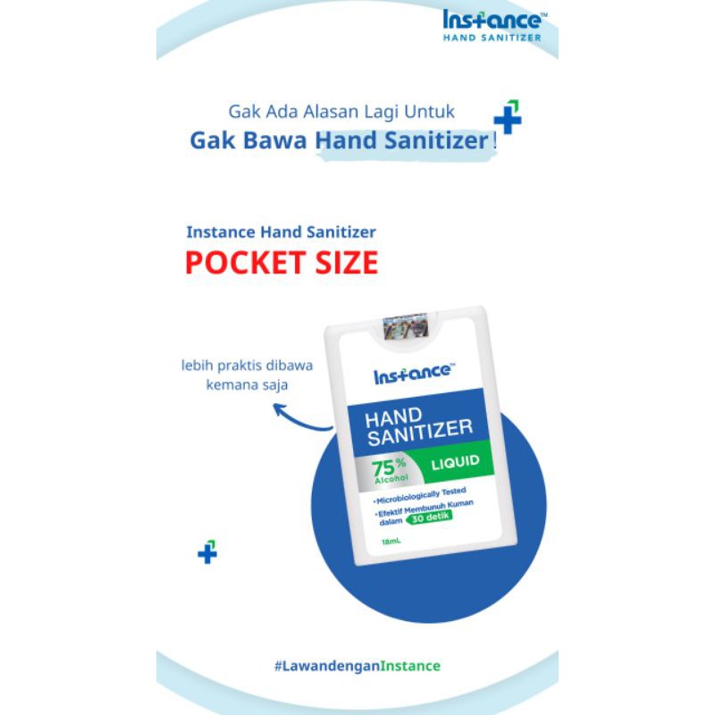 INSTANCE HAND SANITIZER SPRAY 18ML POCKET