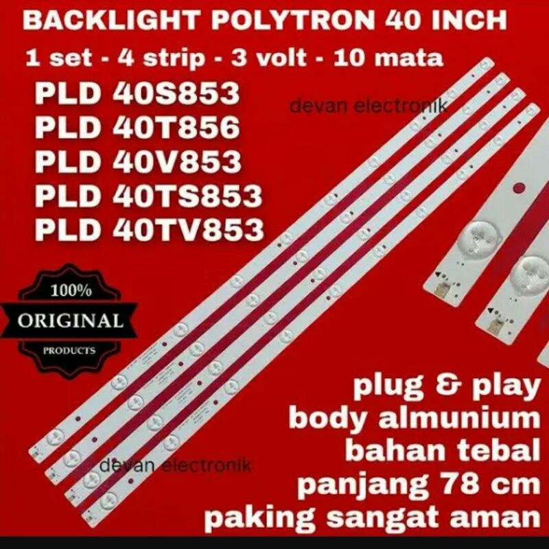 BL BACKLIGHT LAMPU TV POLYTRON PLD 40V853 40TV853 40T856 40T851 40TS853