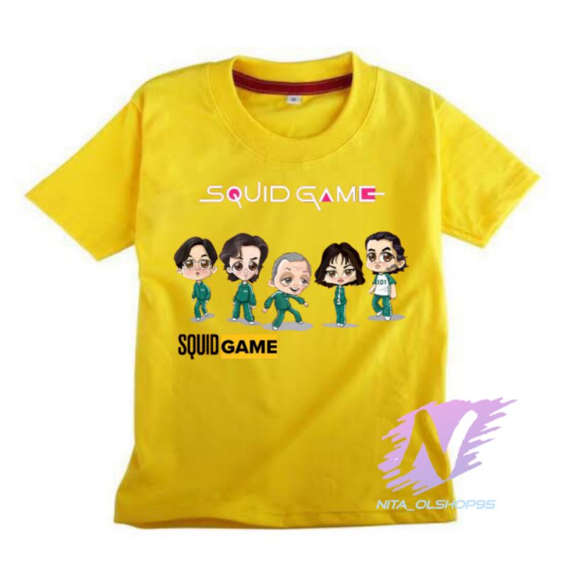 baju squid game kaos anak squad game bahan premium