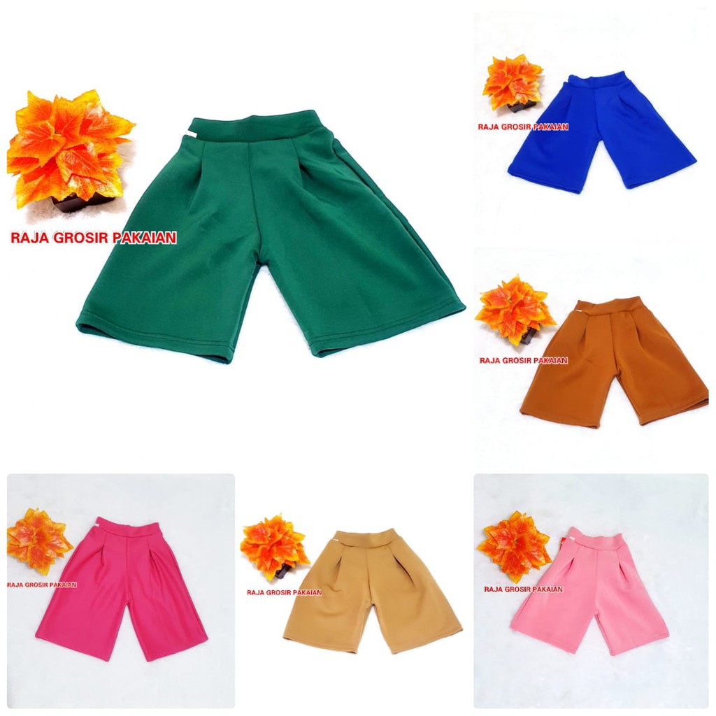 Celana Kulot Anak 3/4 Scuba Premium Usia 2-9 Thn Bisa Pilih Warna