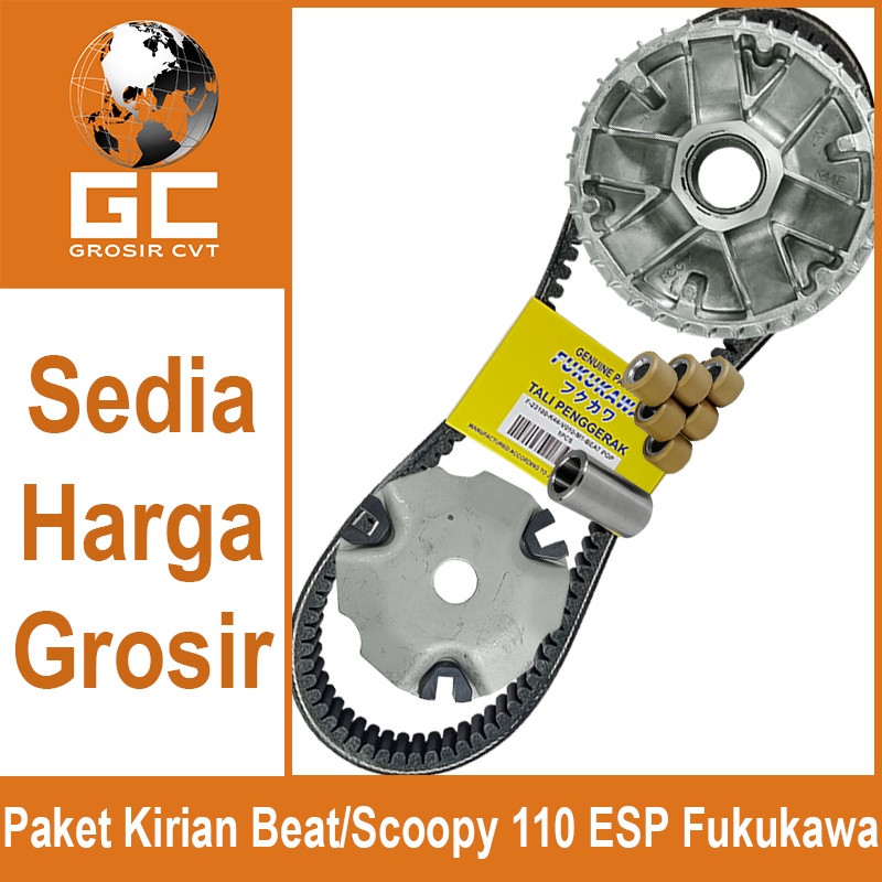 Paket Kirian Rumah Roller Vanbelt KIT Roller Honda Beat Scoopy ESP POP STREET 2015 - 2019 110 K44 Fukukawa