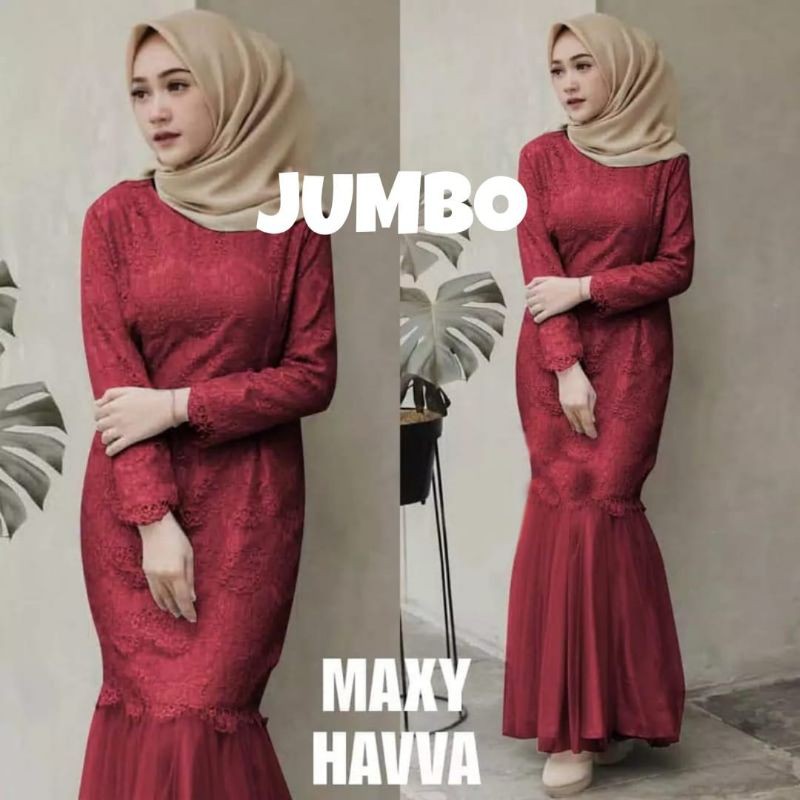 MAXY HAVVA, BRUKAT PREMIUM, GAMIS HIJAB MUSLIM, MAXY DRESS