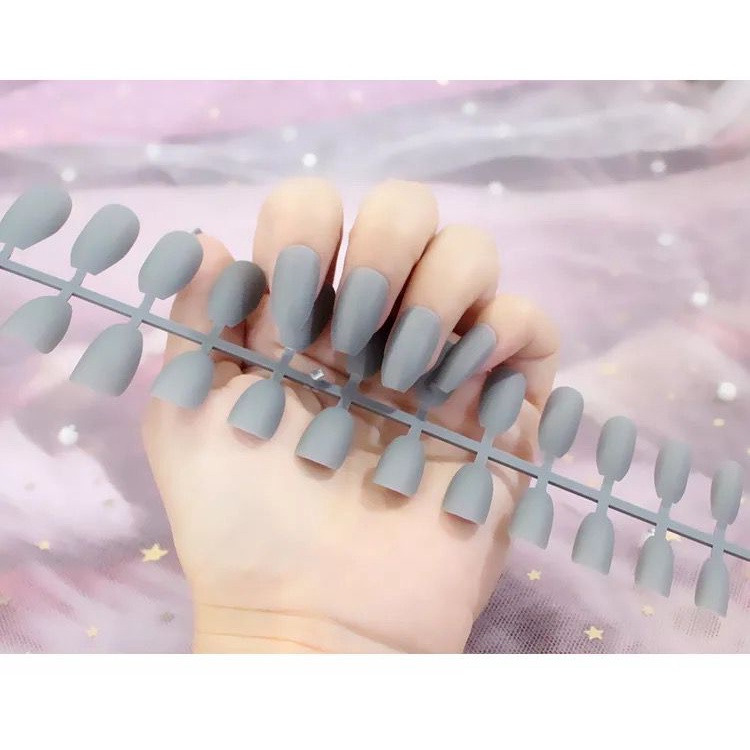 Kuku palsu premium Short Coffin - matte glossy - fake false nails / acrylic nail / press on / nail t