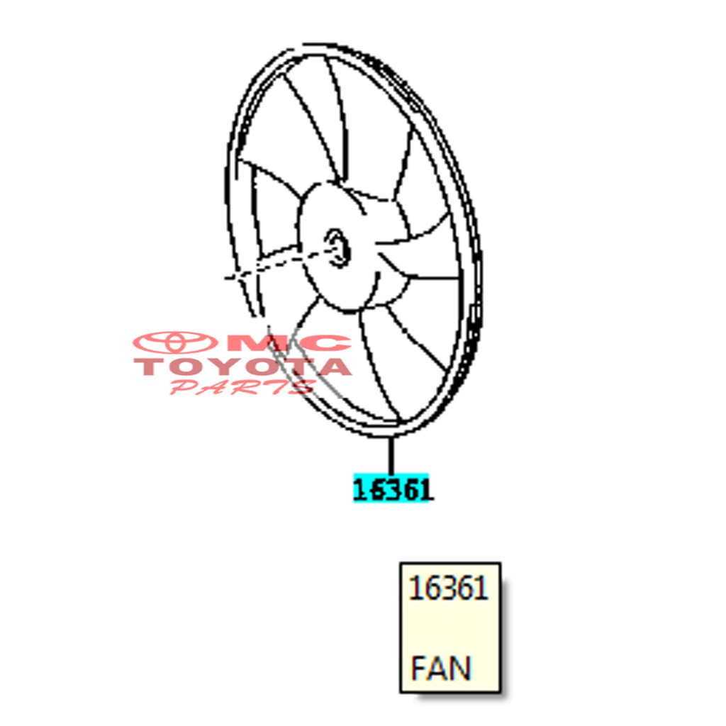 Kipas/Fan Radiator Toyota Etios 16361-0Y060