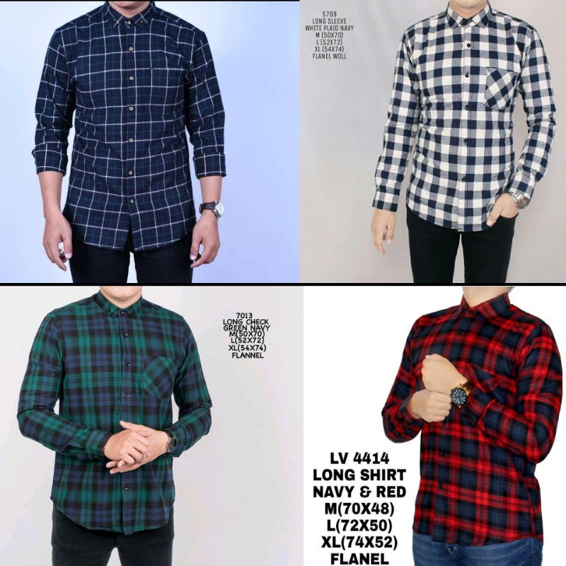 kemeja flanel import pria lengan panjang / flanel lengan panjang termurah