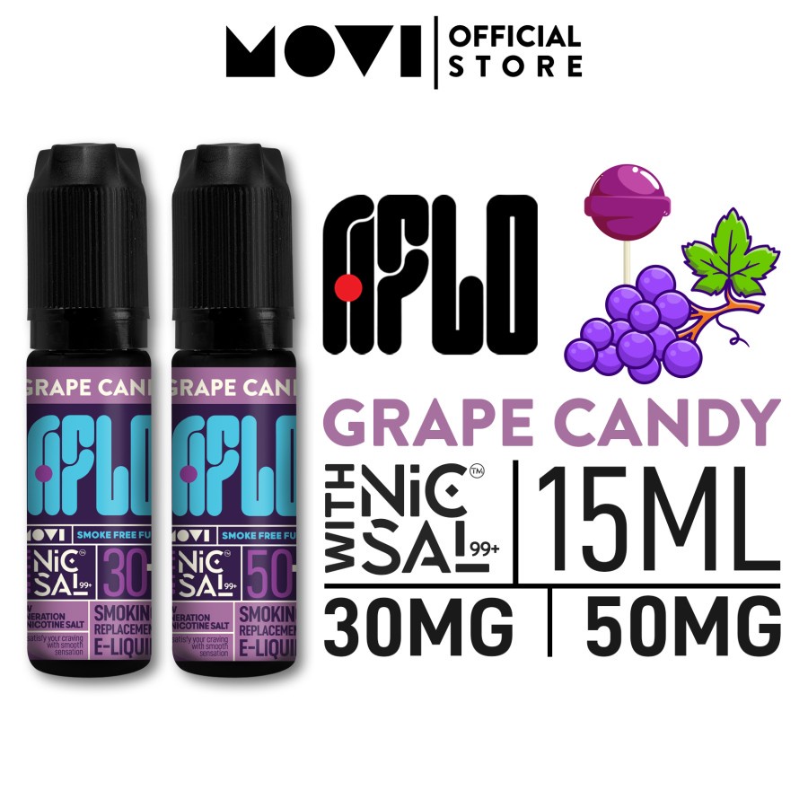 SALTNIC LIQUID AUTHENTIC AFLO GRAPE CANDY SALT NIC 15ML 30MG 50MG