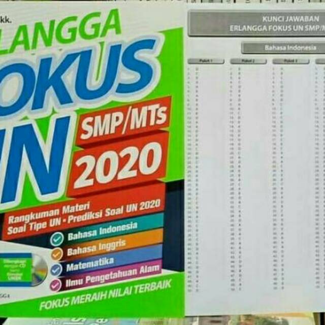 Best Seller Buku Erlangga Fokus Un 2020 Untuk Smp Dan Mts Plus Cd