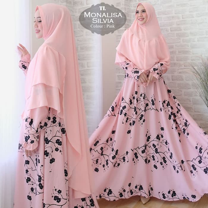 [Syari Monalisa Silvia Peach TL] gamis muslim wanita monalisa peach