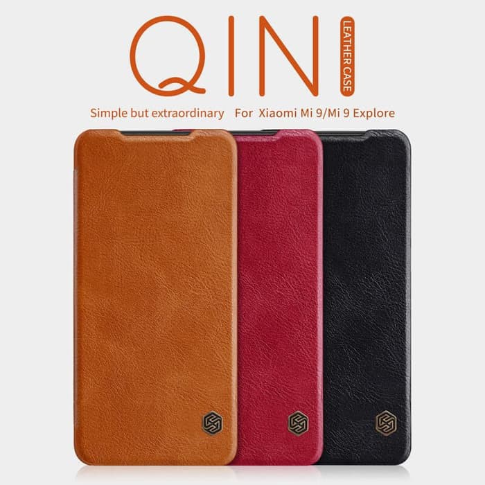 Flip Cover XIAOMI Mi9 Mi 9 Explorer Nillkin Qin Leather Flip Hard Case Original