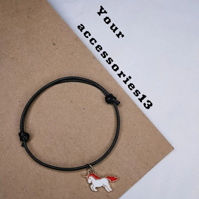 Gelang tali korea motif unicorn