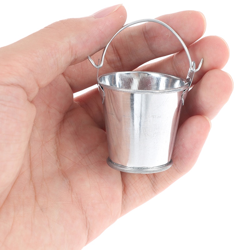 # Kaos T-Shirt Wanita Lengan Pendek Motif Print #1pc Miniatur Ember Metal Skala 1: 12 1: 6 Untuk Aksesoris Dapur Rumah Boneka