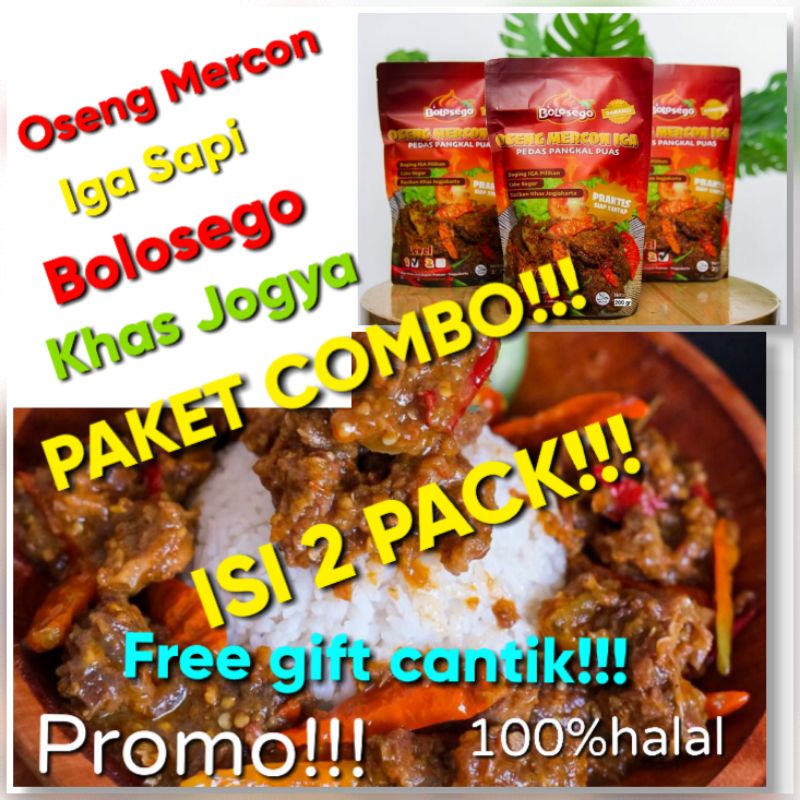 PAKET ISI 2 PACK!!! OSENG MERCON IGA SAPI DAN TUNA SUIR BOLOSEGO  PALING ENAK!!!