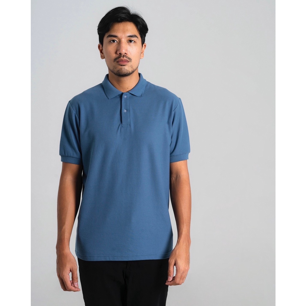 AKITA POLO SHIRT - Kaos Polo Pria in Steel Blue (Biru)