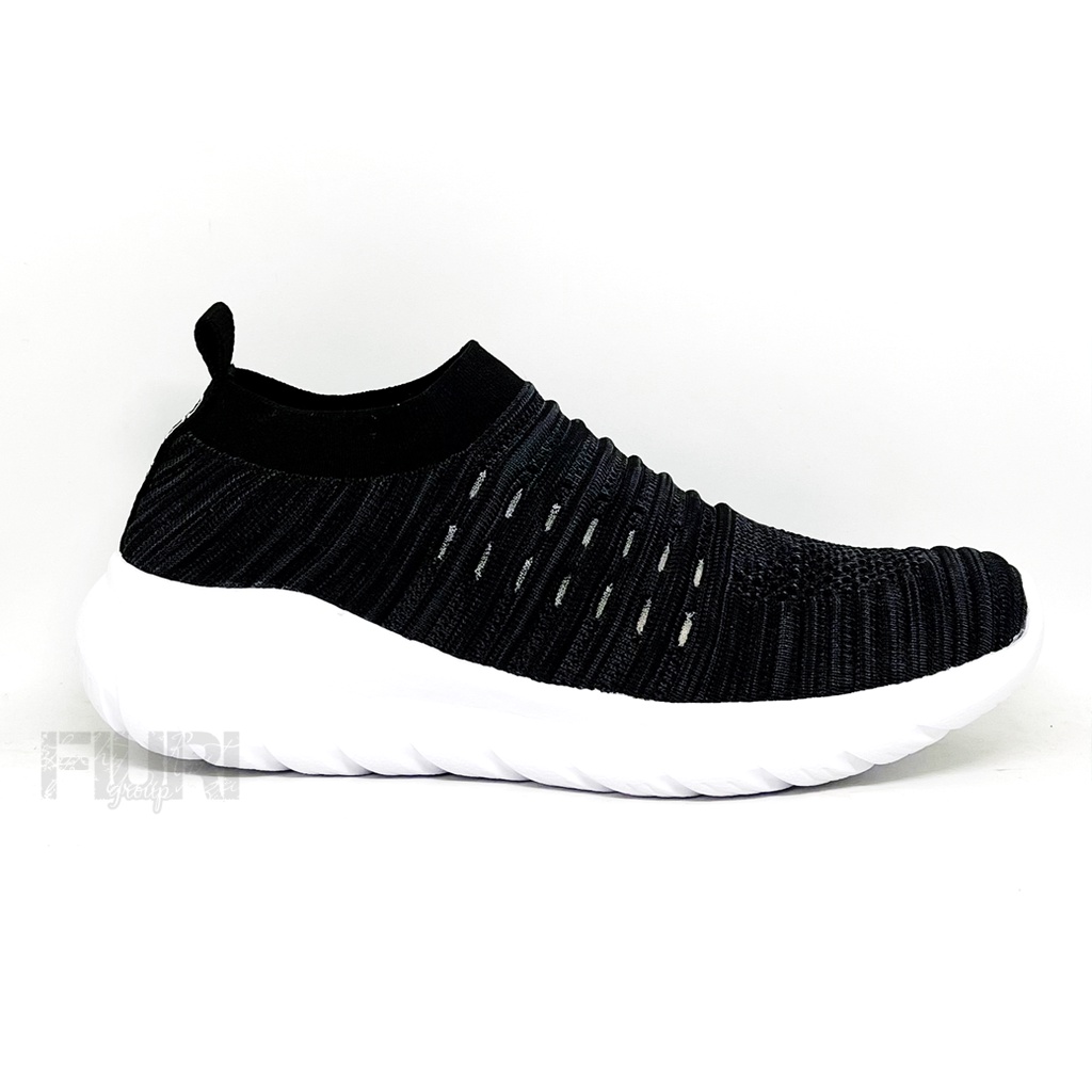 FIURI - ANDO ORIGINAL - ALBION HITAM 39-43 - SEPATU SNEAKERS PRIA - SEPATU OLAHRAGA PRIA - SEPATU KNIT RAJUT PRIA - SEPATU JOGGING PRIA - SEPATU SPORT - SEPATU SLIP ON PRIA - SEPATU COWOK