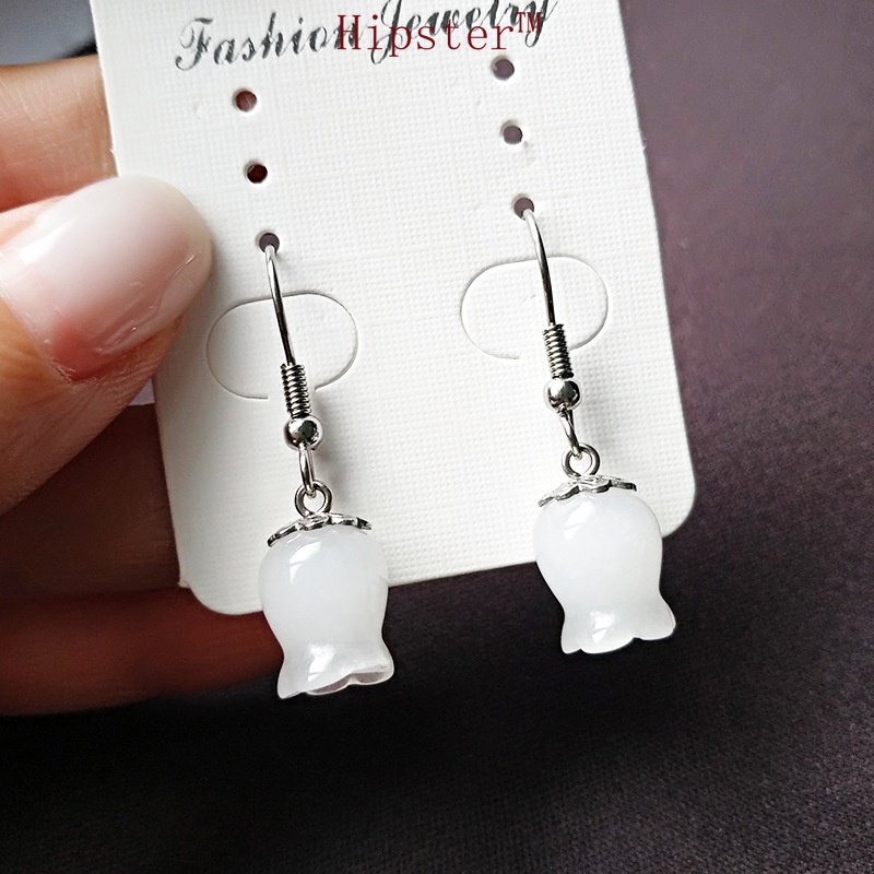 New Hot Sale Exquisite Light Luxury Ancient Style Hetian Jade Flower Earrings