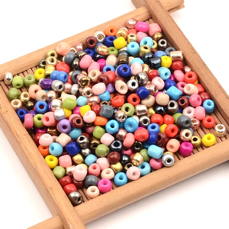 [Harga Grosir]1000pcs Manik-Manik Kaca Czech Warna-Warni Ukuran 2mm Handmade Untuk Membuat Perhiasan/Hot Sale