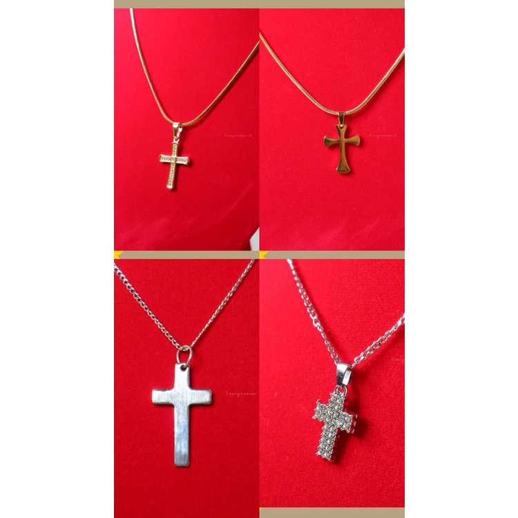 Kalung Set Liontin Salib Perhiasan Rohani Kristen Katolik Rosario Corpus Kalung Salib Kristen Protes