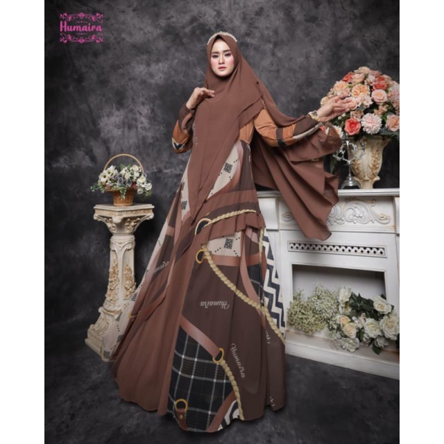 Sherina Series ORI by Humaira / Gamis Set Syar'i / Gamis Pesta Mewah / Dress Busui / Muslimah Branded Wear / Baju Syar'i Terbaru / Baju Polos Syari-8