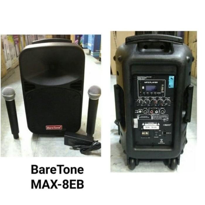 SPEAKER PORTABLE WIRELESS BARETONE MAX 8EB ( 8 INCH ) ORIGINAL