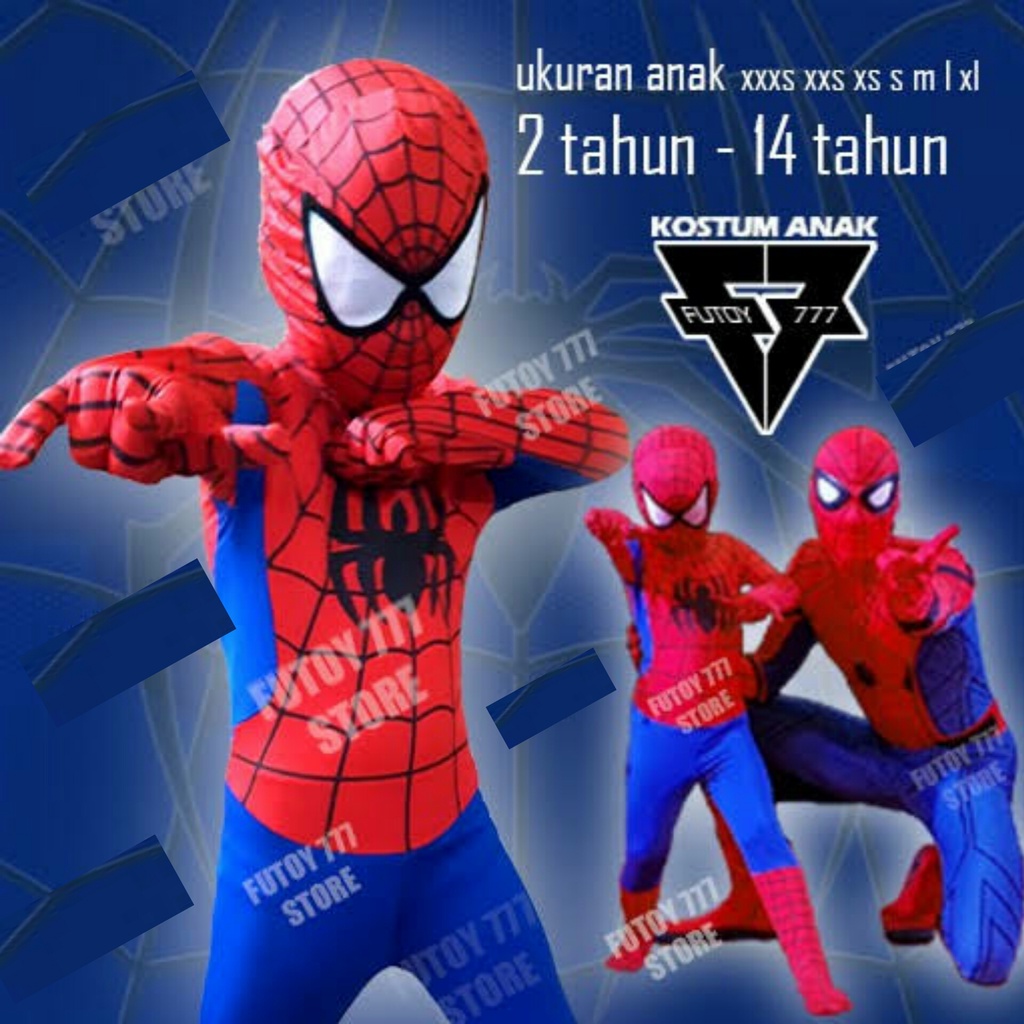 kostum spiderman anak asli