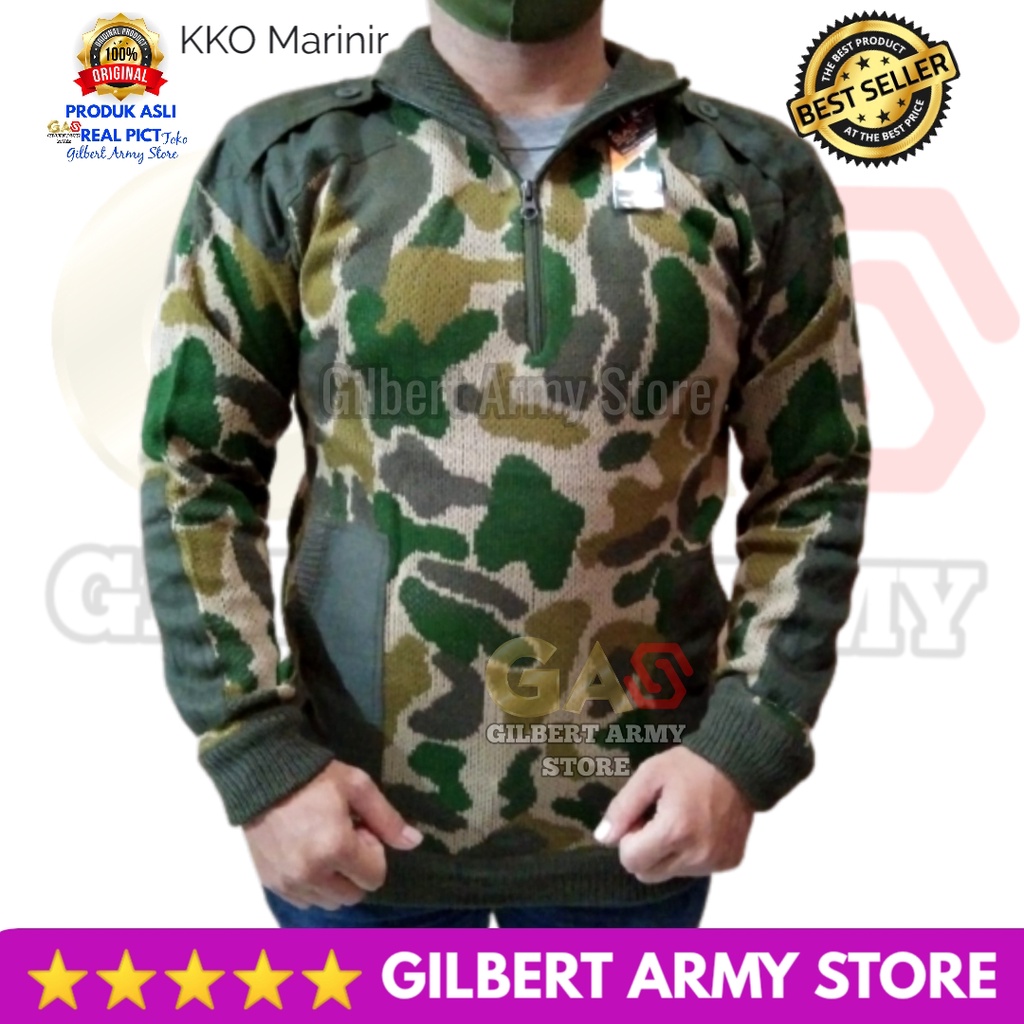 Sweater Loreng Pria Kko Marinir Tni Malvinas Kopasus Terbaru GILBERT ARMY STORE Jaket Rajut Terbaru Asli Original