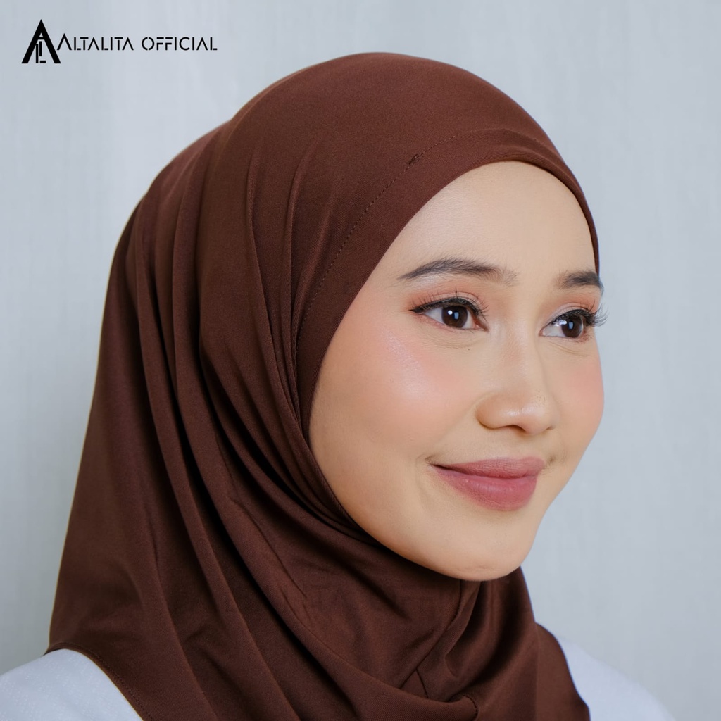 Altalita - Kerudung Bergo Zyta Non Pad Instan Polos Terbaru Bahan Jersey Premium Cocok untuk Olahraga Volly Futsal Senam dan Sehari-hari