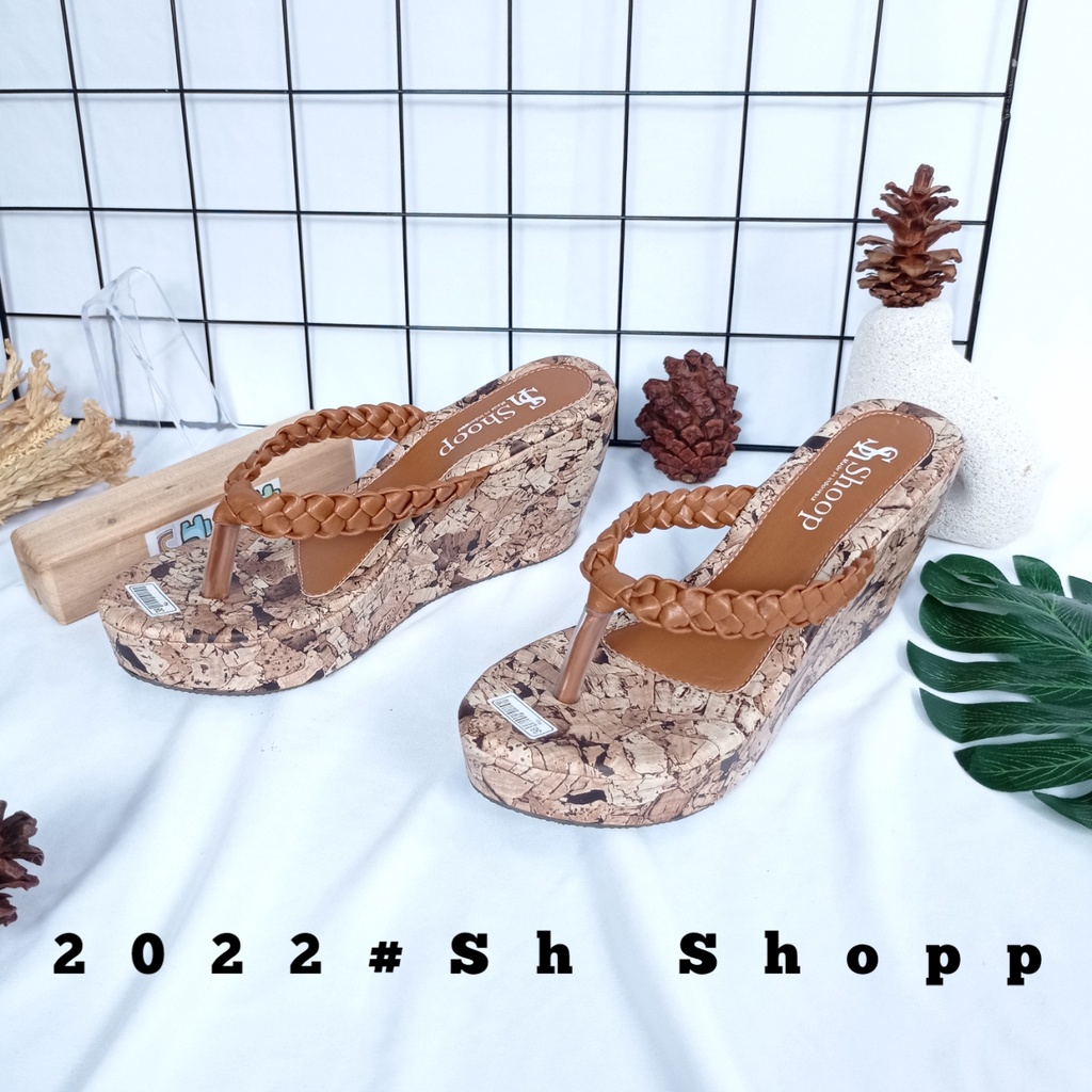 Sandal Wedges Wanita Jepit Kepang Terbaru /Promo Sandal Wedges Jepit Wanita Termurah / Sandal Wedges Wanita Original