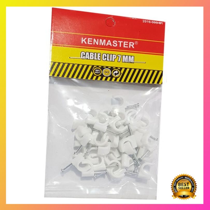 

Diskon Kenmaster Cable Clip 7mm isi 35 pcs - Klem Kabel