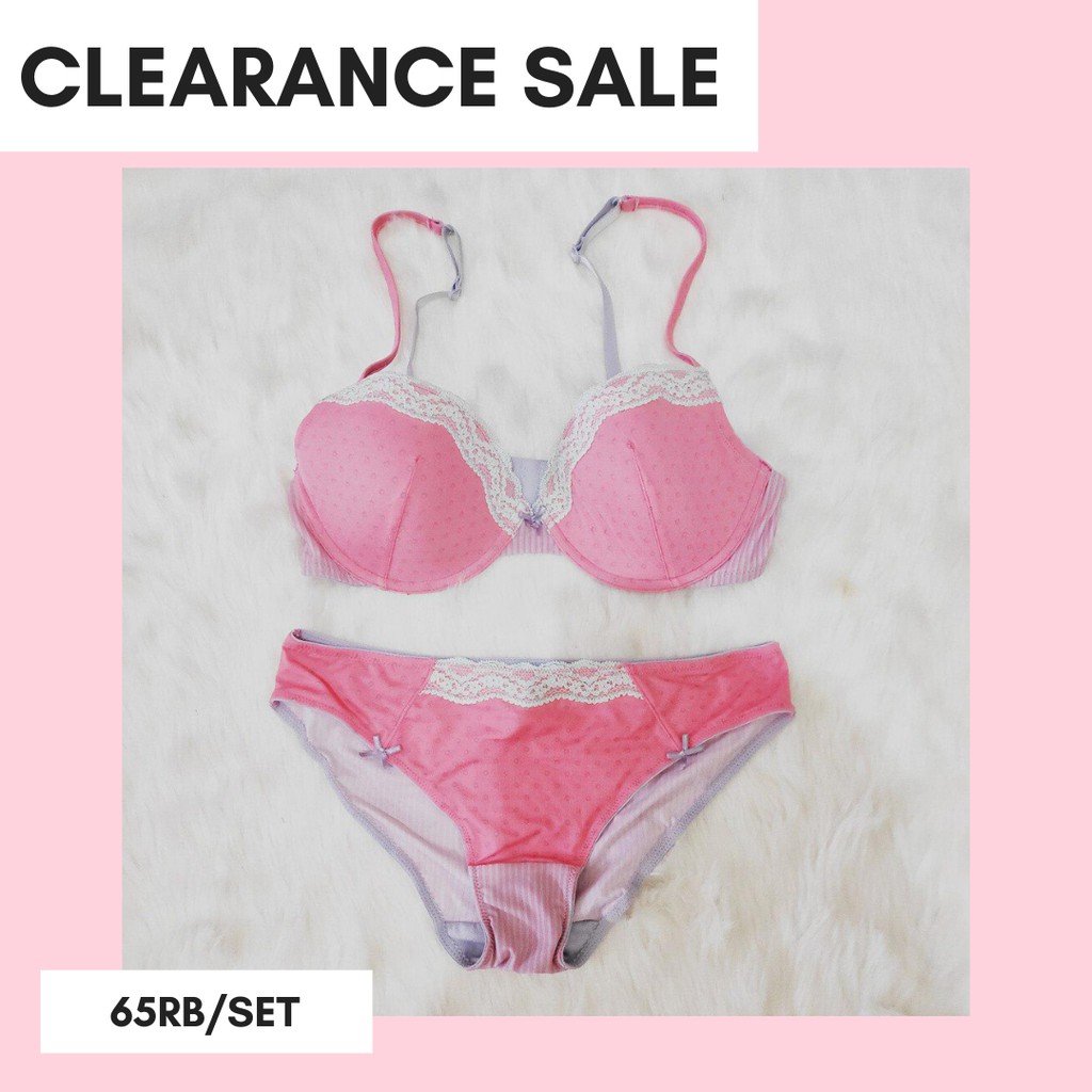 CUCI GUDANG BRA SET BRA LUCU BRA POLKA KECIL CORAL BRA BAGUS