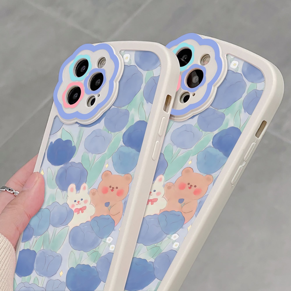 Soft Case Silikon Motif Bunga Untuk iPhone 11 Pro Max 12 Pro Max 13 Pro Max XR X XS Max