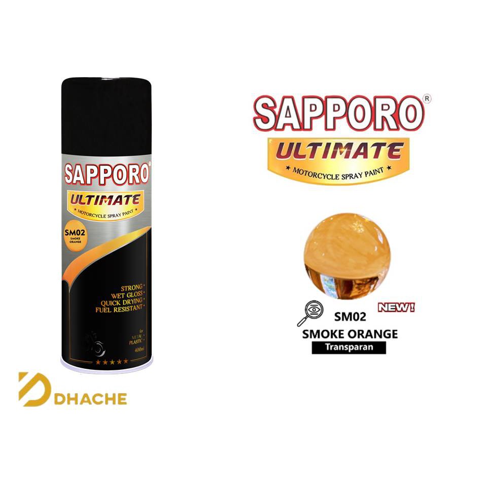 Cat Semprot Pilox Sapporo Ultimate SM02 Smoke Orange 400cc Transparan Hitam lampu Pylox Candy Oren