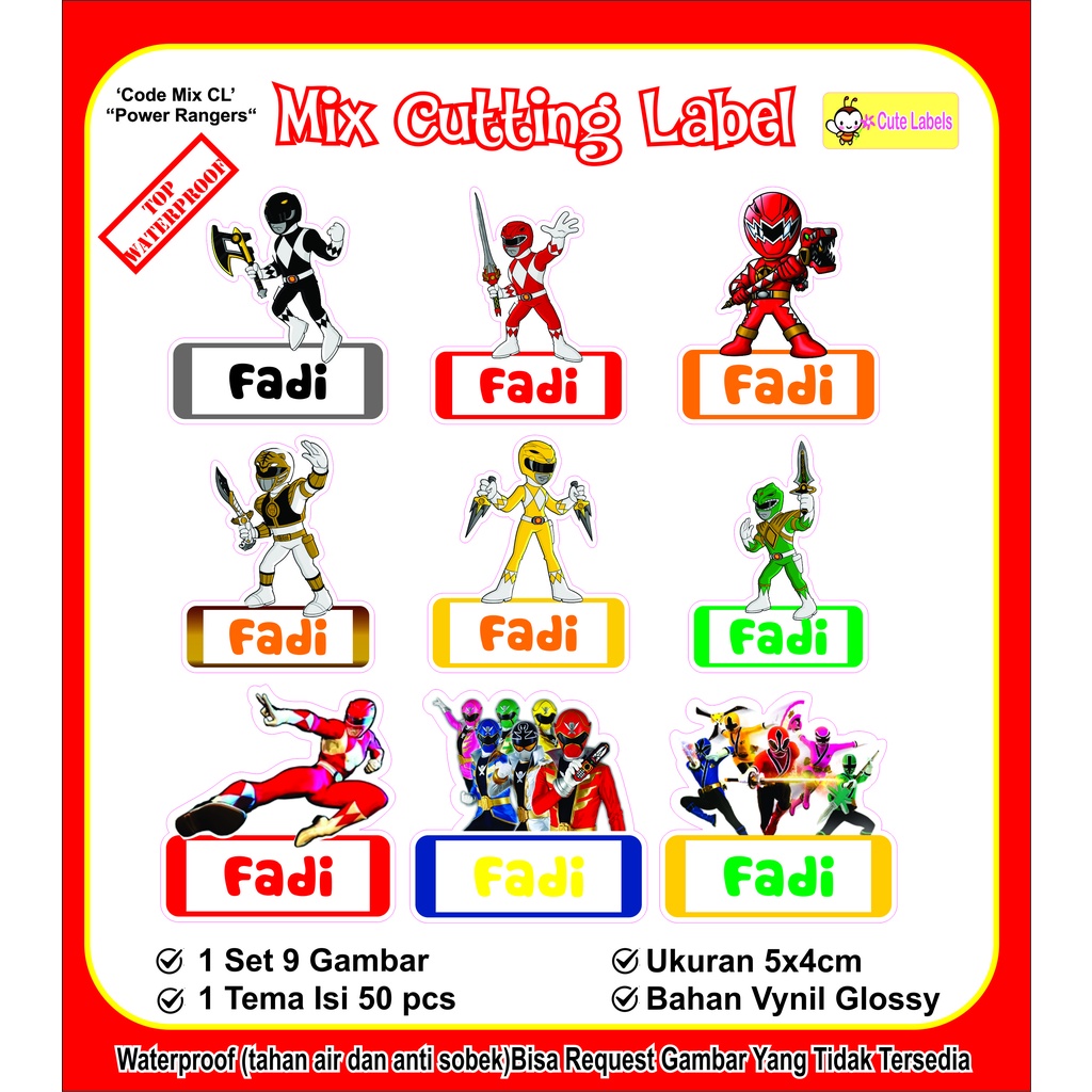 

Mix Cutting Label POWER RANGER