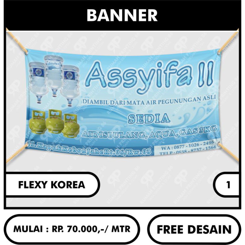 Banner bahan flexy korea ukuran 3m