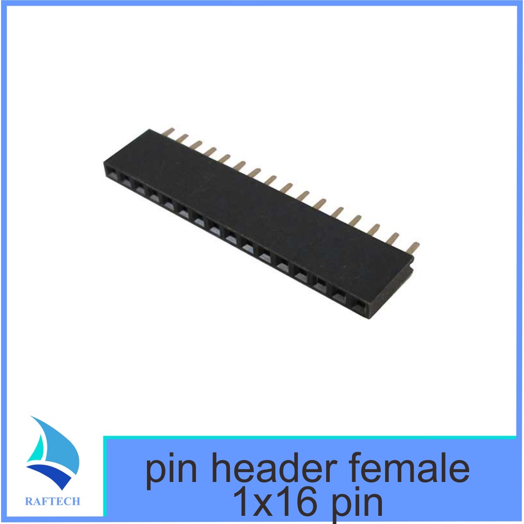 Pin Header Female Color 1x16 Pin Single Row 2.54mm Hitam 16p