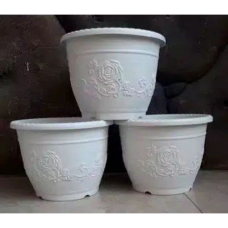 Pot Bunga glory 20cm/ pot bunga putih