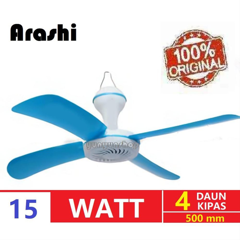 Arashi Helifan AR 28 Kipas Angin Gantung 15 Watt 4 Baling-Baling Kipas Small