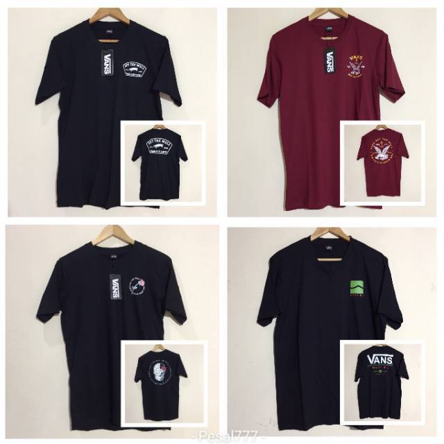  BAJU  KAOS  DISTRO UNISEX COWOK CEWEK SKATE VANS  OF THE WALL 