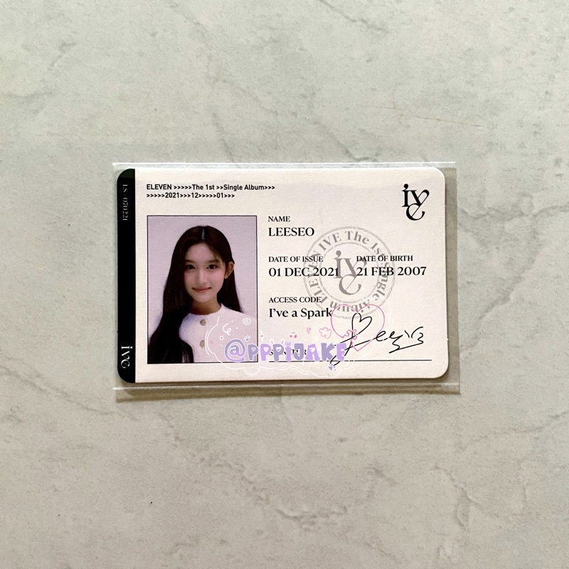 ive leeseo id card eleven