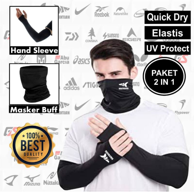 ⭐⭐⭐⭐⭐set hand sleeve mancing arm sleeve sepeda plus buff masker mancing anti uv