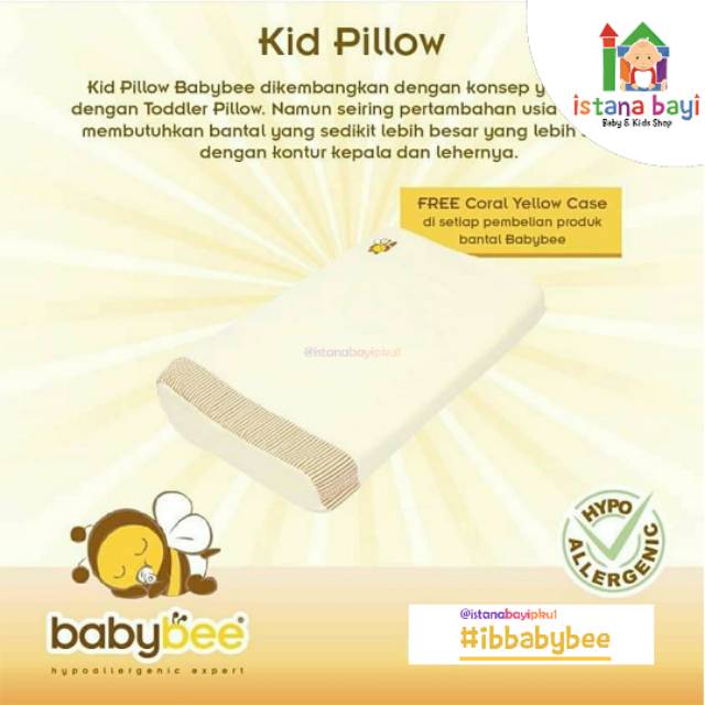 Babybee Kid Pillow With Case - Bantal Anak