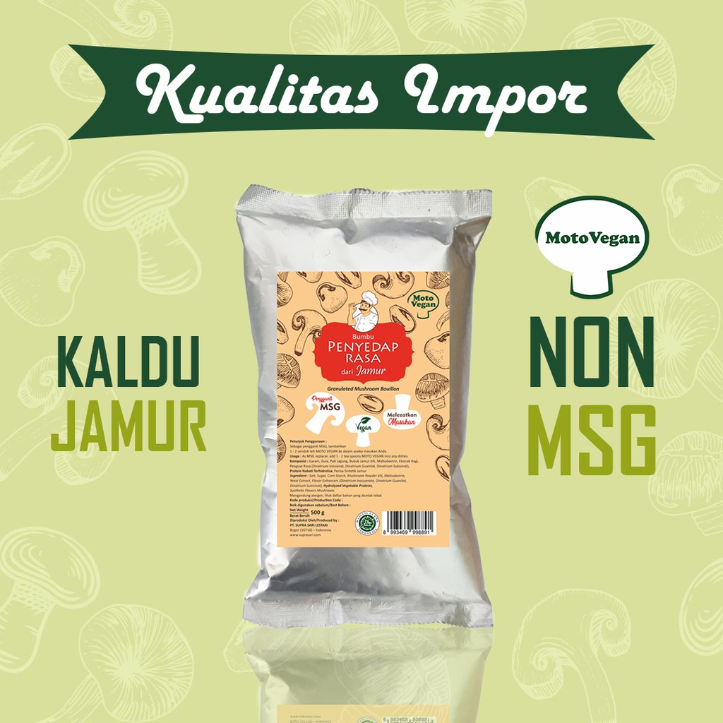 

Bumbu Kaldu Jamur Motovegan 500 Gram No MSG