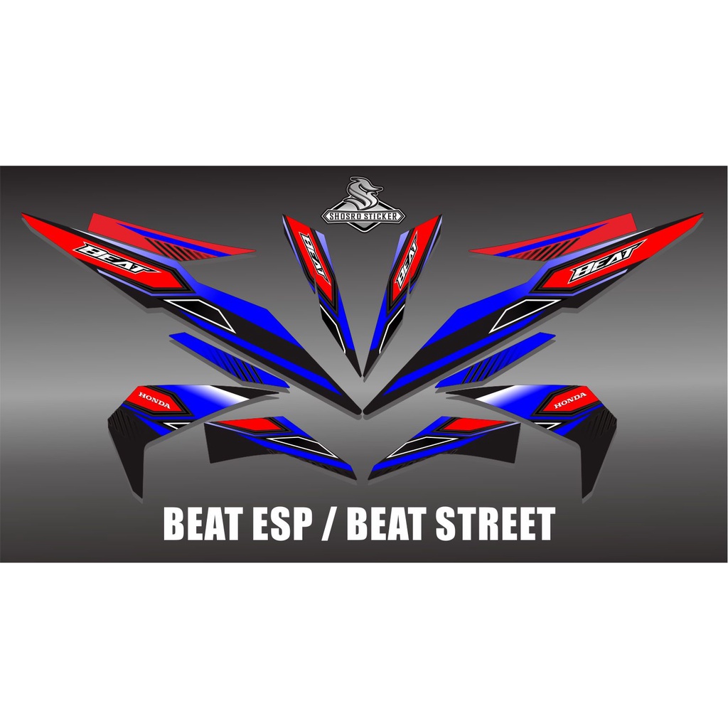 NEW DEDAL STIKER STRIPING VARIASI MOTOR HONDA BEAT ESP/BEAT STRET MODEL VARIASI TERBARU 2022 POLET