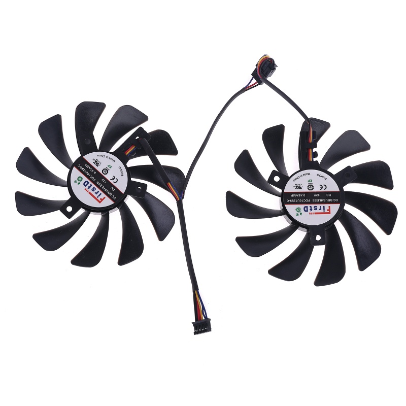 Bt 2pcs 95mm FDC10U12S9-C CF1010U12S Cooler Fan Ganti Untuk XFX Radeon RX580 RX590 Graphics Card Cooling Fan