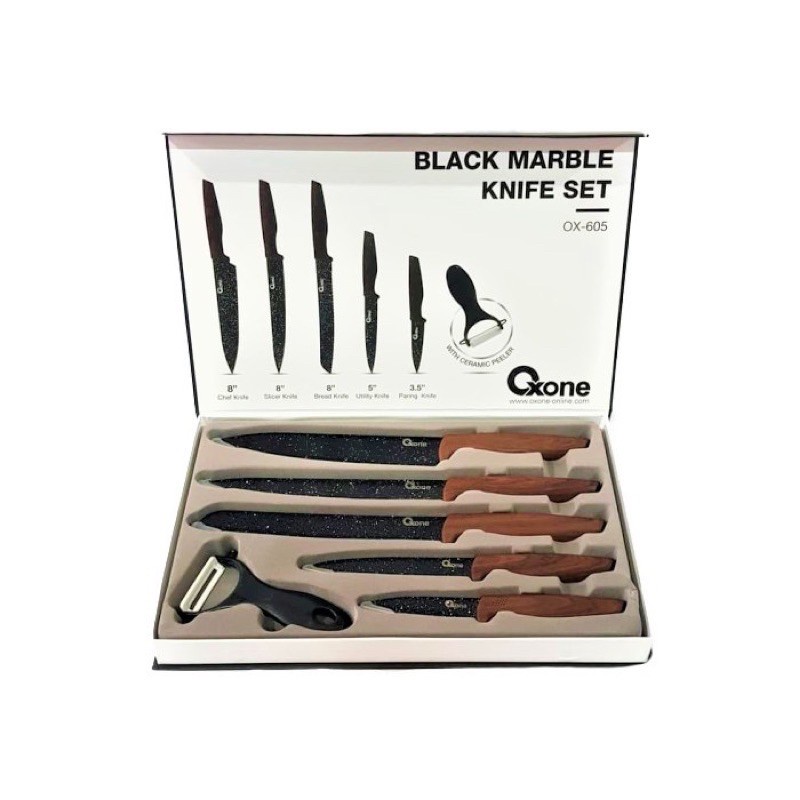 OXONE Onyx Black Marble Knife Set OX 605