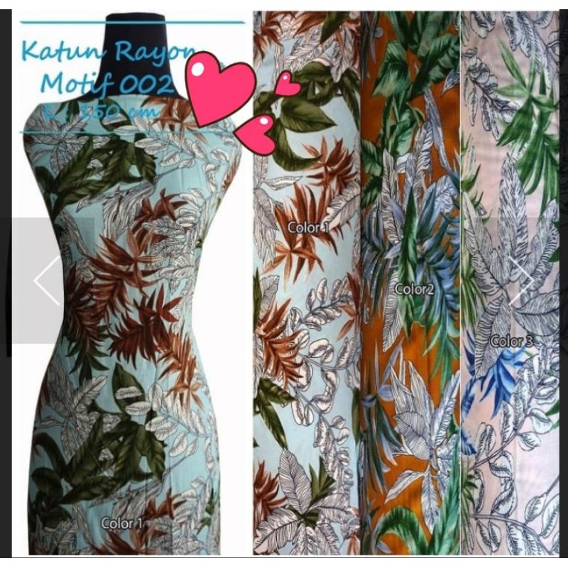 Kain Katun Rayon Premium Motif/Cotton Rayon - Motif 002(Per 0,5 Meter) -
