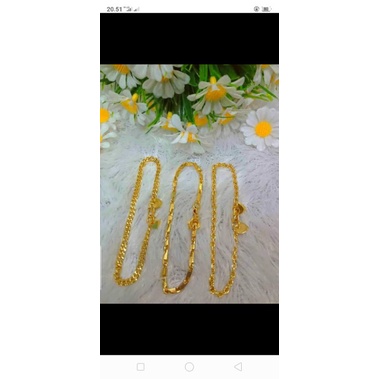gelang titanium lapis emas