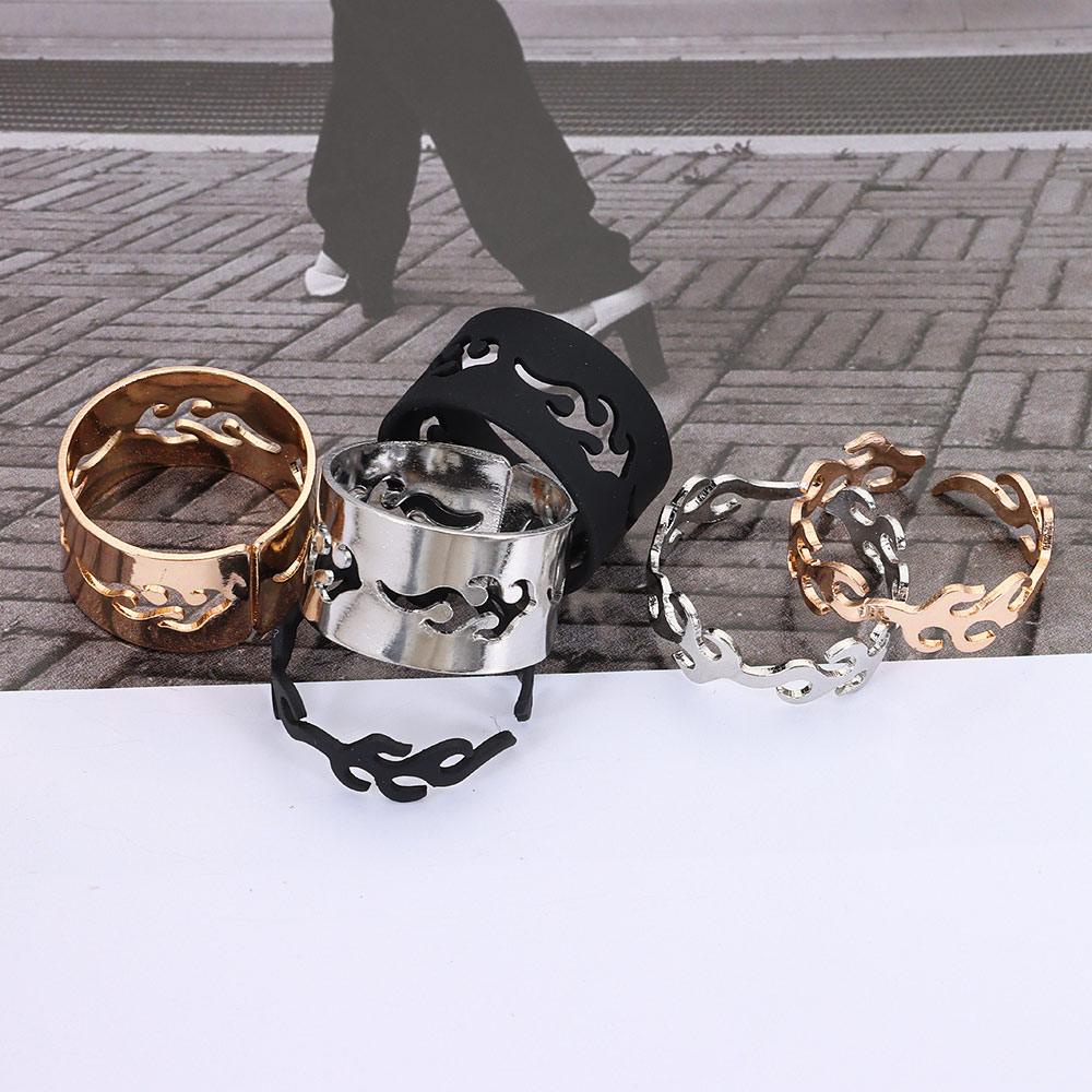 Lily Flame Ring 2 Pcs Gadis Fashion Perhiasan Pernikahan Cincin Pasangan Romantis Yang Dapat Disesuaikan