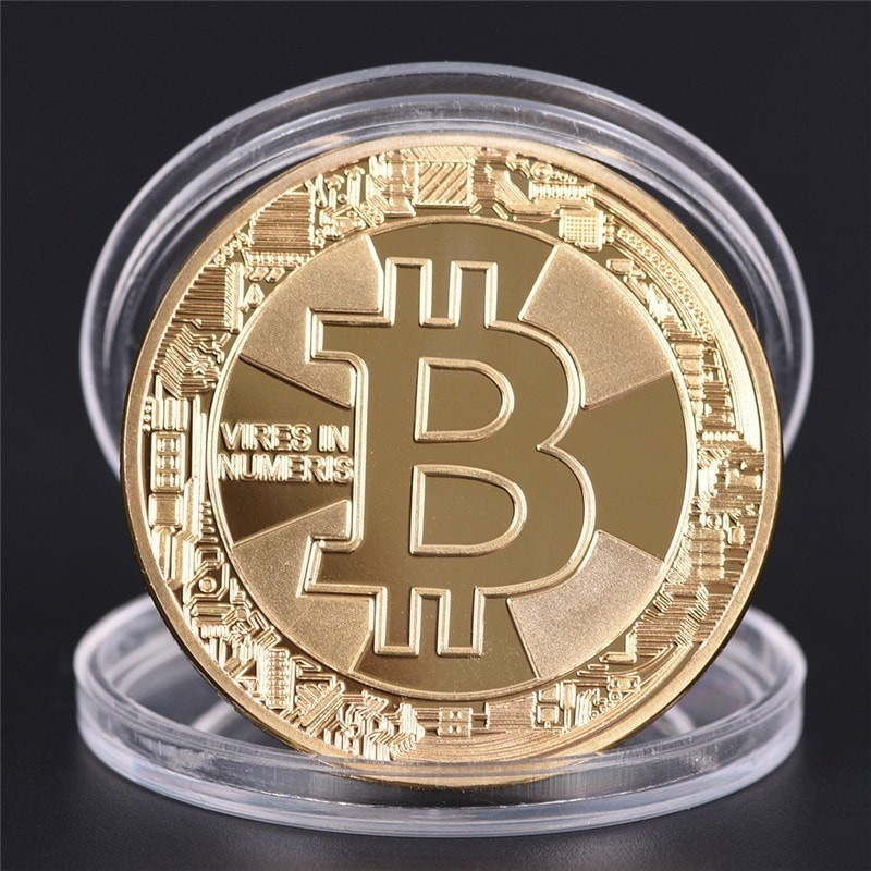 New koin fisik BITCOIN Gold Commemorative Coin Souvenir