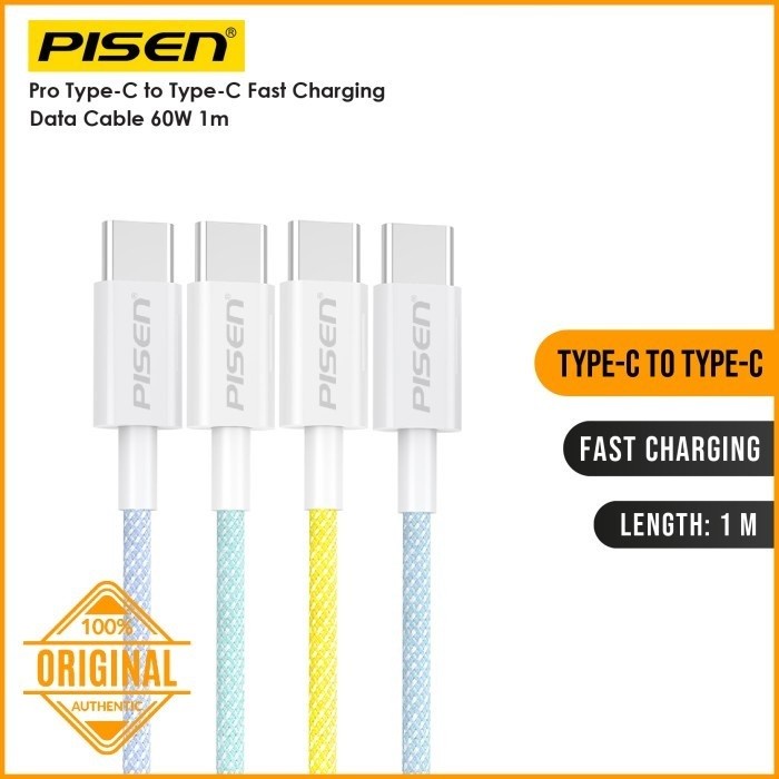 Cable Data Pisen Kabel PRO C to C Fast Charging 60Watt 1M - DM-TC02