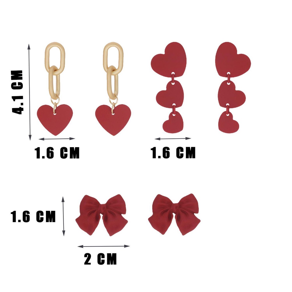 Suyo Anting Fashion Korea Style Bow Earrings Resin